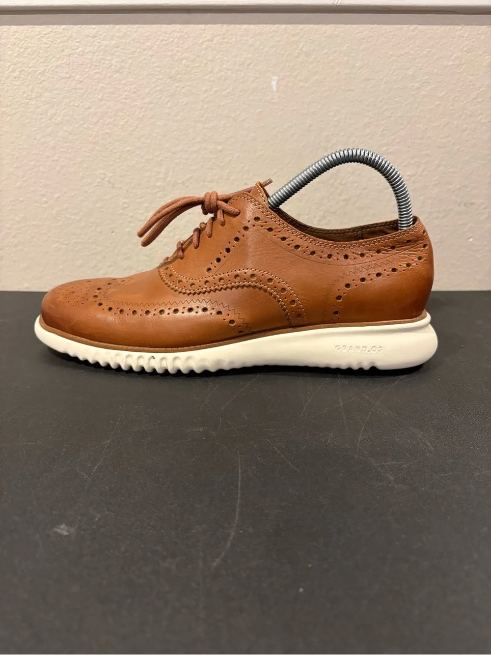 Cole Haan 2.ZEROGRAND Wingtip Oxford Shoes British Tan C31532 Men’s Size 8 M